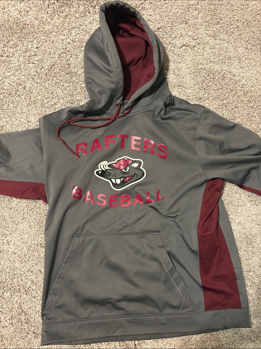 Sport-Tek Gray & Maroon Rafters Baseball Hoodie